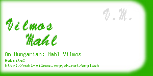 vilmos mahl business card